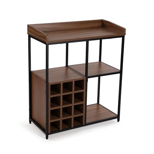 Versa Weinregal für 12 Flaschen, moderner Stil, 81 x 70 x 34 cm, MDF-Holz und Metall, Braun und Schwarz Versa Weinregal für 12 Flaschen, moderner Stil, 81 x 70 x 34 cm, MDF-Holz und Metall, Braun und Schwarz von Versa