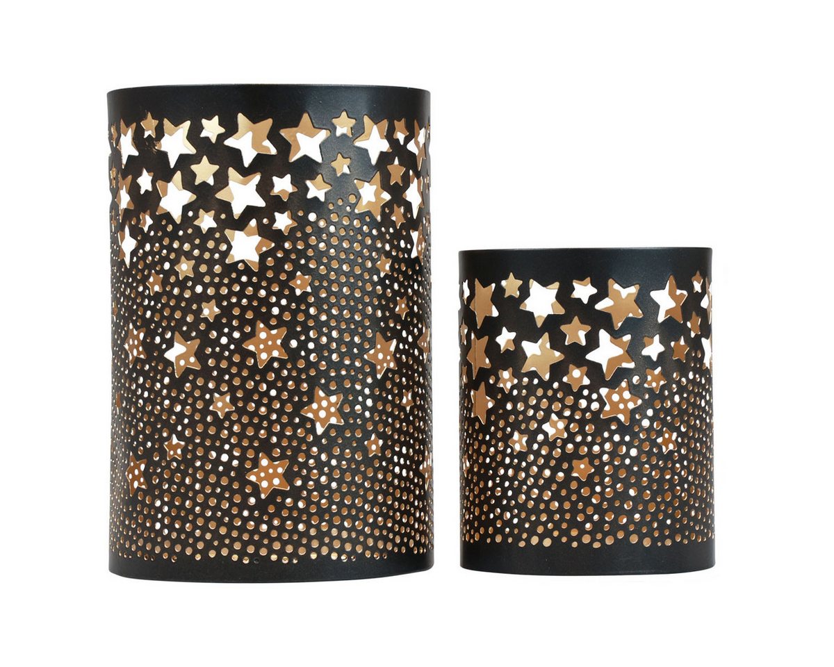 Viana Kerzenhalter Schwarze Goldene Kerzenhalter Sterne Metall Set Deko Weihnachten Viana Kerzenhalter Schwarze Goldene Kerzenhalter Sterne Metall Set Deko Weihnachten von Viana