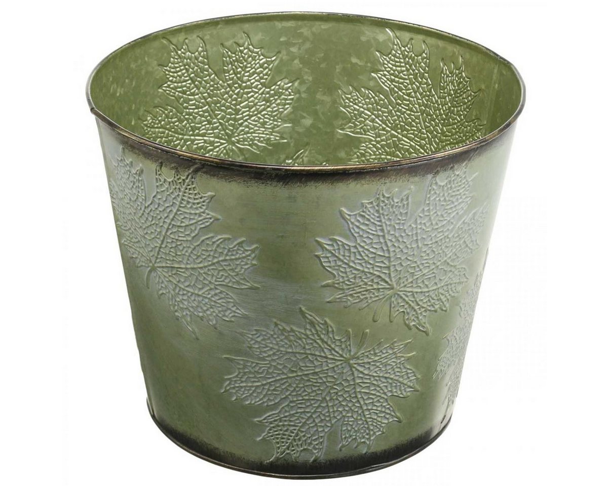 Viana Übertopf Pflanzgefäß Metalltopf Ahornlaub Herbst Deko Grün Ø25,5cm H22cm Viana Übertopf Pflanzgefäß Metalltopf Ahornlaub Herbst Deko Grün Ø25,5cm H22cm von Viana