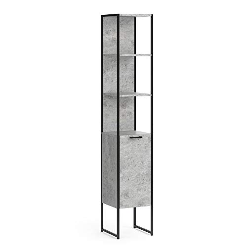 Vicco Badschrank Fyrk, Beton/Schwarz, 33 x 185 cm von Vicco