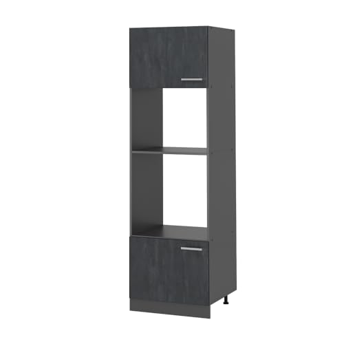 Vicco Mikrowellenschrank R-Line, Schwarz Beton/Anthrazit, 60 cm von Vicco