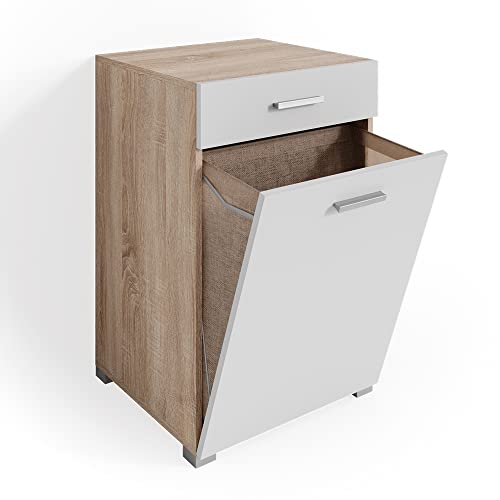 Vicco Badschrank Matteo, Sonoma/Weiß, 50 x 78.5 cm von Vicco