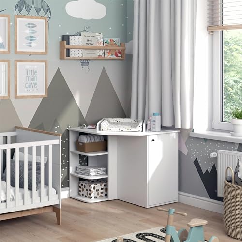 Vicco Wickelkommode Kristian, Weiß, 85 x 86.2 cm mit Tür und offenen Fächern Vicco Wickelkommode Kristian, Weiß, 85 x 86.2 cm mit Tür und offenen Fächern von Vicco