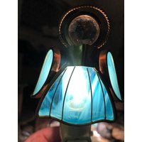 Vintage Engel Buntglas Blau Nachtlicht von VickysVintageVenue