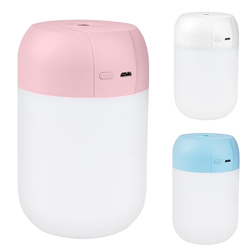 Vicloon Mini Air Humidifier, USB Luftbefeuchter 300ML mit Nachtlichtfunktion, H2O Diffuser für den Innenraum, 2 Sprühmodi Luftbefeuchter Mini Leise Humidifier Diffuser(Rosa) von Vicloon