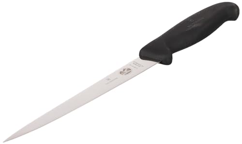 Victorinox, coltello per sfilettare il pesce Fibrox, lama flessibile da 18 cm in acciaio inox, manico antiscivolo, nero von Victorinox