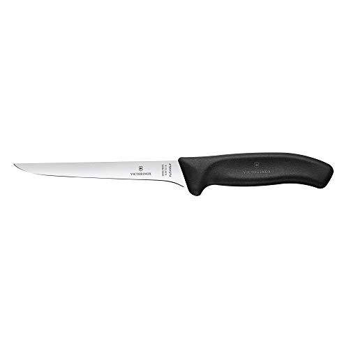 Victorinox, Swiss Classic, Profi Ausbeinmesser, Extra Scharfe Klinge, gerader Schliff, 15 cm, Robuster Kunststoffgriff, Rostfreier Stahl, schwarz von Victorinox