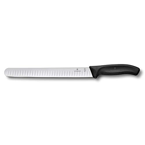 Victorinox, Swiss Classic, Profi Schinkenmesser, Extra Scharfe Klinge, Kullenschliff, 25 cm, Robuster Kunststoffgriff, Rostfreier Stahl, schwarz von Victorinox