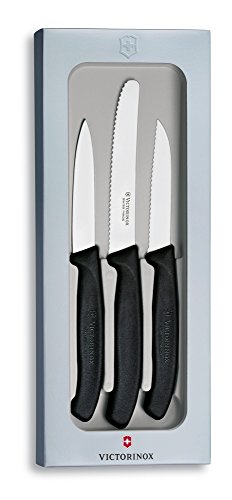 Victorinox, Swiss Classic, Profi Gemüsemesser-Set, 3-teilig, gerader Schliff, , Robuster Kunststoffgriff, schwarz von Victorinox