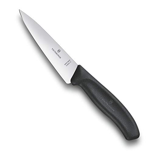 Victorinox, Swiss Classic, Profi Tranchiermesser, Extra Scharfe Klinge, gerader Schliff, 12 cm, Robuster Kunststoffgriff, Rostfreier Stahl, schwarz von Victorinox