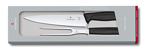 Victorinox, Swiss Classic, Profi Tranchier-Set, 2-teilig, Extra Scharfe Klinge, Robuster Kunststoffgriff, Swiss Made, schwarz von Victorinox