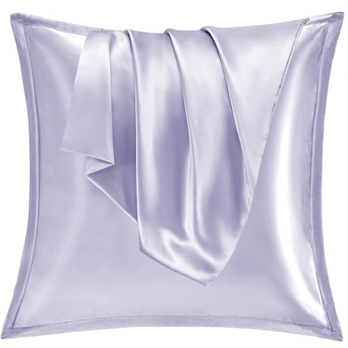 Satin Kissenbezug 80x80 2er Set,Weich wie EIN Silk Pillowcase,wie Seidenkissenbezug Geeignet für Curly Haar,Satin Kopfkissenbezug mit Reißverschluss Vielit Kissenbezüge Violett Kissenhülle von Vielit