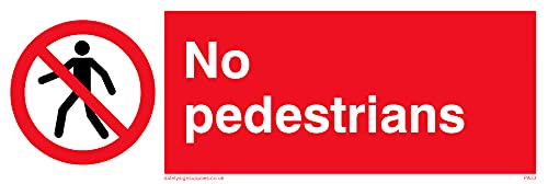 5 Stück – No Pedestrians Schild – 150 x 50 mm – L15 von Viking Signs