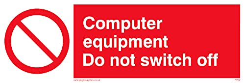 L15 Schild, Aufschrift "Do Not Switch Off Computer", 150 x 50 mm, 5 Stück von Viking Signs