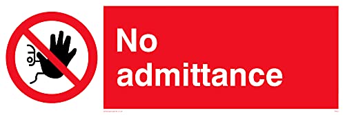 L31 Schild mit Aufschrift"No Admittance", 300 x 100 mm, 5 Stück von Viking Signs