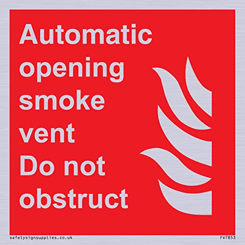 Rauchabzug mit automatischer Öffnung, Aufschrift "Do not obstruct", 150 x 150 mm, S15 von Viking Signs