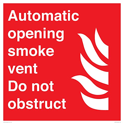 Rauchabzug mit automatischer Öffnung, Aufschrift "Do not obstruct", 600 x 600 mm, S60 von Viking Signs