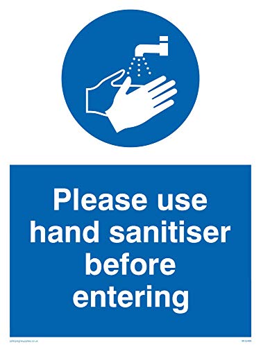 Viking Signs MH5489-A5P-V Schild "Please Use Hand Desitiser Before Entering", Vinyl, 200 mm x 150 mm von Viking Signs