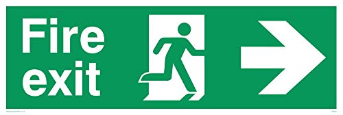 Viking Schilder sb430-l31-v "FIRE EXIT Schild, rechts Pfeil, Vinyl, 100 mm H x 300 mm W von Viking Signs