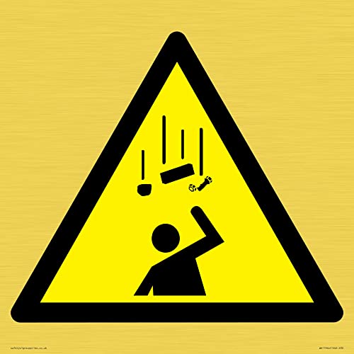 W035 Warnschild "Warning: Falling objects s", 300 x 300 mm, S30 von Viking Signs