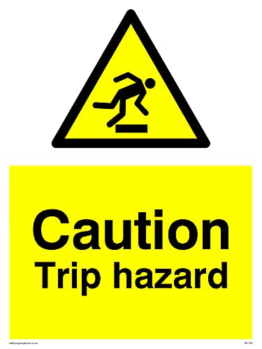 Warnschild „Caution Trip Hazard“, 150 x 200 mm, A5P, 5 Stück von Viking Signs