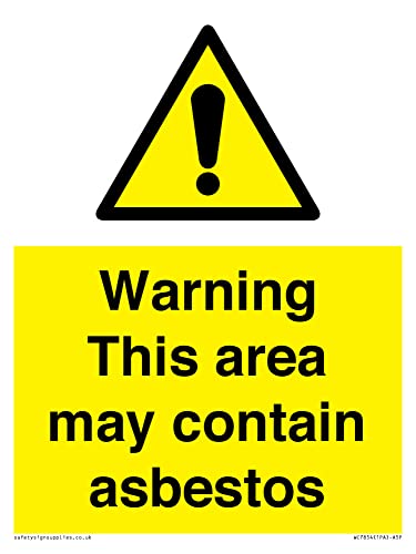Warnschild mit Aufschrift "Warning This area may contain asbestos", 150 x 200 mm, A5P von Viking Signs
