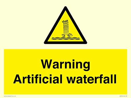 Warnschild mit künstlichem Wasserfall, 400 x 300 mm, A3L von Viking Signs