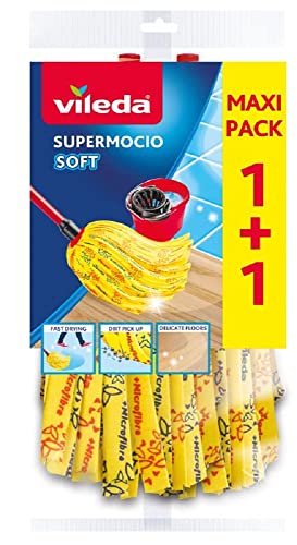 Vileda SuperMocio Soft Wischmopp Ersatzkopf, Moppkopf aus 30% Mikrofasern, effizient gegen fetthaltigen Schmutz und Flecken, 2er Vorteilspack Vileda SuperMocio Soft Wischmopp Ersatzkopf, Moppkopf aus 30% Mikrofasern, effizient gegen fetthaltigen Schmutz und Flecken, 2er Vorteilspack von Vileda