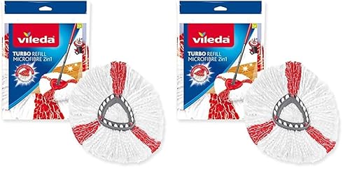 Vileda Turbo 2in1 EasyWring&Clean Wischmopp Ersatzköpfe, Mikrofaser Moppköpfe mit Kraftfasern für Vileda Turbo Sets, auch für empfindliche Böden, 2er Pack Vileda Turbo 2in1 EasyWring&Clean Wischmopp Ersatzköpfe, Mikrofaser Moppköpfe mit Kraftfasern für Vileda Turbo Sets, auch für empfindliche Böden, 2er Pack von Vileda