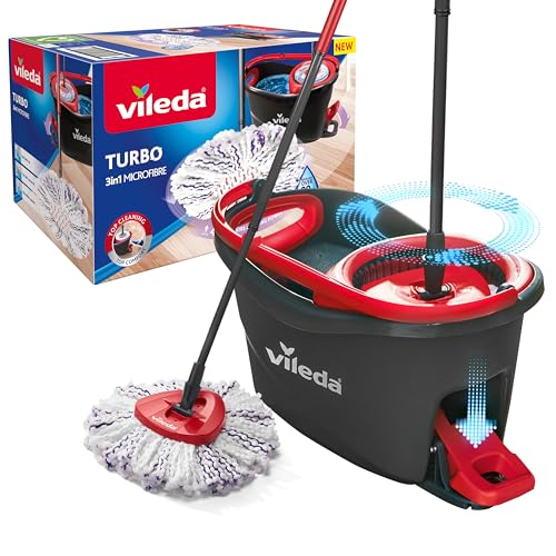 Vileda Turbo 3in1 Komplett Set, Wischmopp mit 3in1 Mikrofaser-Moppkopf, Eimer mit Schleuder, Teleskopstiel: 85 – 123 cm, entfernt 99% der Bakterien, nachhaltiges Wischsystem, Vileda Love it Clean Vileda Turbo 3in1 Komplett Set, Wischmopp mit 3in1 Mikrofaser-Moppkopf, Eimer mit Schleuder, Teleskopstiel: 85 – 123 cm, entfernt 99% der Bakterien, nachhaltiges Wischsystem, Vileda Love it Clean von Vileda
