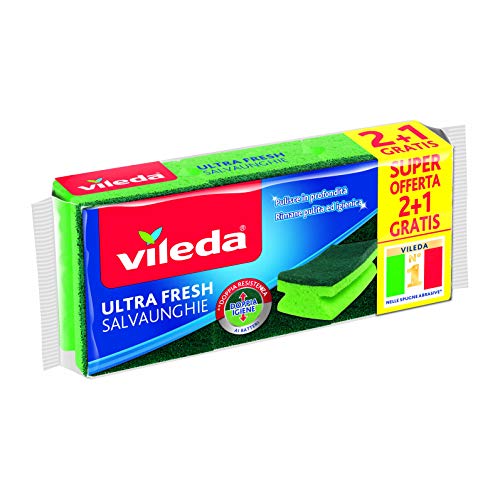 Vileda Ultra Fresh Nagelschoner, Frottee, Größe 2+1, Grün von Vileda