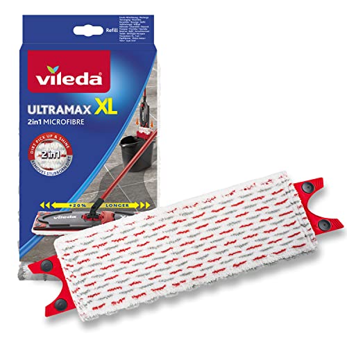Vileda Ultramax XL Bodenwischer Ersatzbezug, extrabreiter Wischmopp Bezug Ultramat_Ultramax aus Mikrofasern, für alle Hartböden, Waschmaschinen geeignet, 1er Pack von Vileda