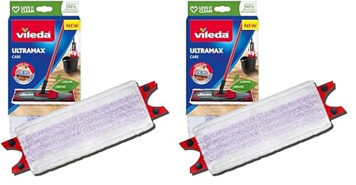 Vileda Ultramax Care Bodenwischer Ersatzbezug, Bodenreinigung, Wischmopp Bezug, Für empfindliche Böden, 100 Prozent recycelte Mikrofaser, Schnell getrockneter Boden, 2er Pack Vileda Ultramax Care Bodenwischer Ersatzbezug, Bodenreinigung, Wischmopp Bezug, Für empfindliche Böden, 100 Prozent recycelte Mikrofaser, Schnell getrockneter Boden, 2er Pack von Vileda