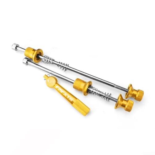 Sicheres Anti-Diebstahl-Schnellspanner-Spindel-Achsen-Set für MTB-Mountainbike-Räder (Golden) von Vilgftyiet