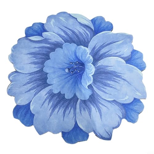 Vilgftyiet Weiche und saugfähige Lotus-Fußmatte, hält Ihr Zuhause sauber und warm, perfekt für moderne Dekoration (blauer Farbverlauf) von Vilgftyiet