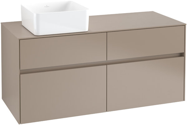 Villeroy & Boch Collaro Waschbeckenunterschrank 1200x548x500 mm, 4 Auszüge , für Waschbecken links, C04200, Farbe: Front/Korpus: Oak Graphite von Villeroy und Boch AG