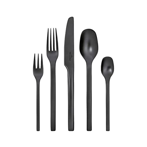 Villeroy & Boch – Manufacture Cutlery Tafelbesteck 20 Teilig, 4 Personen, Besteck Set, Besteckset, Essbesteck, Besteck Schwarz, Schwarzes Besteck Aus Edelstahl, Messer, Gabel, Löffel von Villeroy & Boch