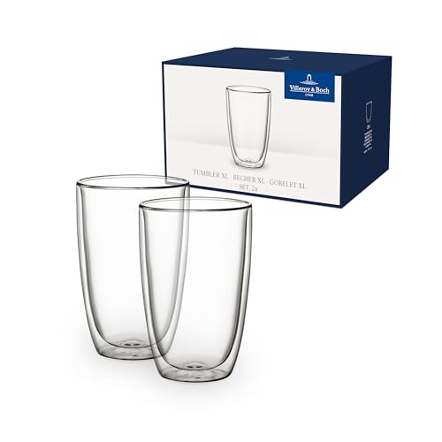 Villeroy & Boch – Artesano Hot & Cold Beverages Doppelwandige Gläser, Latte Macchiato, Cappuccino Tassen Set 2 Stück, Kaffeebecher, Becher, Heißgetränkebecher, Teetassen, Glastassen Heiße Getränke von Villeroy & Boch