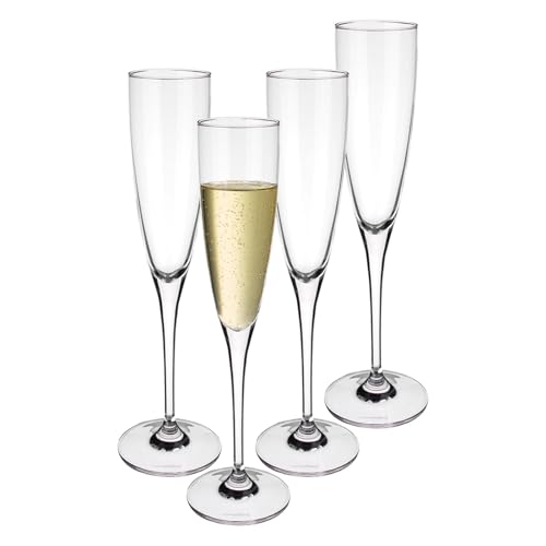 Villeroy & Boch - Maxima Champagnerkelch-Set, Bestehend Aus Vier Sektgläsern, Gläserset Für Schaumweine, Sekt Und Champagner, Kristallglas, Spülmaschinenfest, Klar von Villeroy & Boch