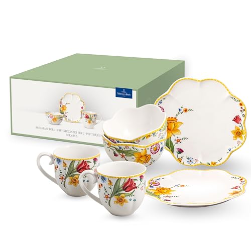 Villeroy & Boch – Spring Awakening Frühstücksset Für 2 Personen, 6 Teilig, Ostergeschirr Set Frühstück, Ostern, Kaffeeservice, Geschirr Frühling, Porzellan von Villeroy & Boch