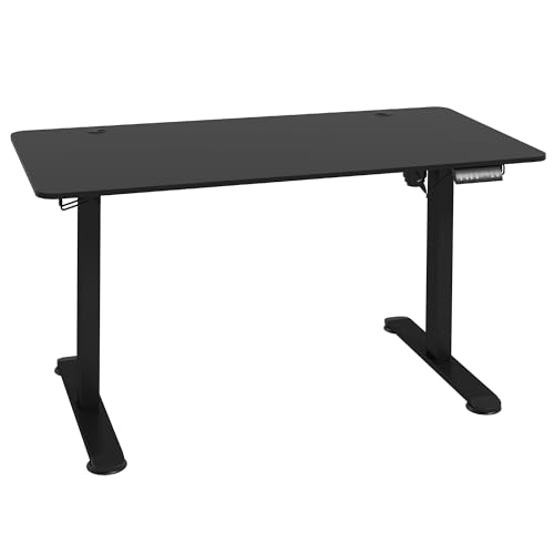 Vinsetto Höhenverstellbarer Schreibtisch 140 x 70 cm Elektrisch Computertisch mit 4 Memory-Voreinstellungen, Ergonomisch Steh-Sitz Tisch mit Haken, Anti-Kollision, Schwarz von Vinsetto