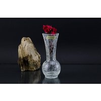 Alwe Glas Vase Transparent Weiß Bruch Muster Tischdekoration von Vintage4Moms