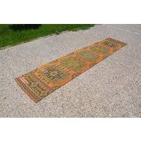 Orange Teppich, Oushak Boho Kelim Wohnzimmer Marokko Vintage 6 X 3 M Lq140 von VintageCappadociaRug