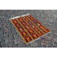 Roter Handgemachter Vintage Teppich | Teppichboden Teppiche Moderner Home Wohnen Grüner Gewebter Dekoration 9x11, 5M Ag794 von VintageCappadociaRug