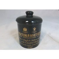 Paxton & Whitfield English Blue Stilton Käse Glänzend Schwarz Gold Keramik Vorratsdose/Glas Mit Deckel 4, 75 in H - Nicht Enthalten von VintagePeatCottage