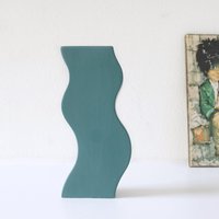 Asa Aquagrüne Vintage Vase, Wellenform, Westdeutsche Keramik von VintageRetroVases