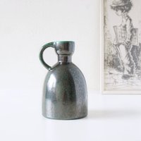 Ruscha, Grün Und Schwarze Mid Century Vase Modell 321, Dekor Kupfergrun, West German Pottery von VintageRetroVases