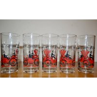 Vintage 5 Saftgläser Set Gläser Oldtimer Rot Aus Den 70Er Jahren Longdrink Retro Mid Century Shabby Chic Landhausstil Vintage 5 Saftgläser Set Gläser Oldtimer Rot Aus Den 70Er Jahren Longdrink Retro Mid Century Shabby Chic Landhausstil von VintageandGlory