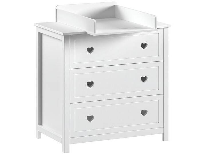 Kommode VIPACK Amori mit 3 geräumigen Schubladen, hier haben Sie alles griffbereit , weiß, B:90cm H:103cm T:76cm, MDF, Sideboards, inkl. Wickelaufsatz aus massiver Kiefer, Kommode aus MDF weiß lackiert Kommode VIPACK Amori mit 3 geräumigen Schubladen, hier haben Sie alles griffbereit , weiß, B:90cm H:103cm T:76cm, MDF, Sideboards, inkl. Wickelaufsatz aus massiver Kiefer, Kommode aus MDF weiß lackiert von Vipack