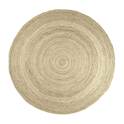 Vipanth Exports Jute-Teppich für Wohnzimmer, rund, 60 x 60 cm, Beige von Vipanth Exports